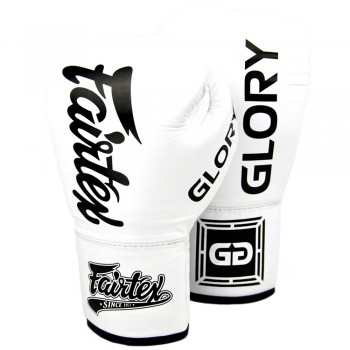 Fairtex BGVGL1 "Glory" Боксерские Перчатки Тайский Бокс Шнурки Белые